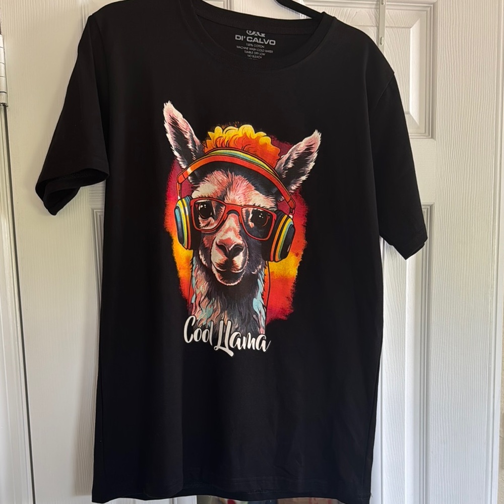 Black Cool Llama T-Shirt by Gildan